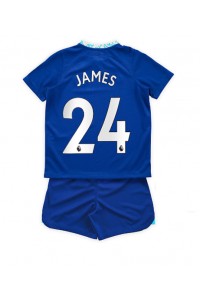 Fotbalové Dres Chelsea Reece James #24 Dětské Domácí Oblečení 2022-23 Krátký Rukáv (+ trenýrky)